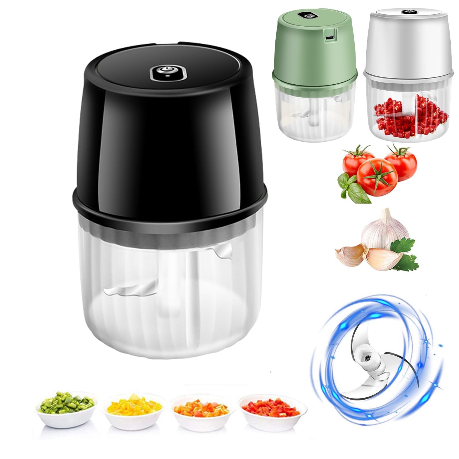 Galuxia USB Rechargeable Electric Garlic Press Portable Wireless Food Chopper Mini Complementary Food Mixer Kitchen Gadgets