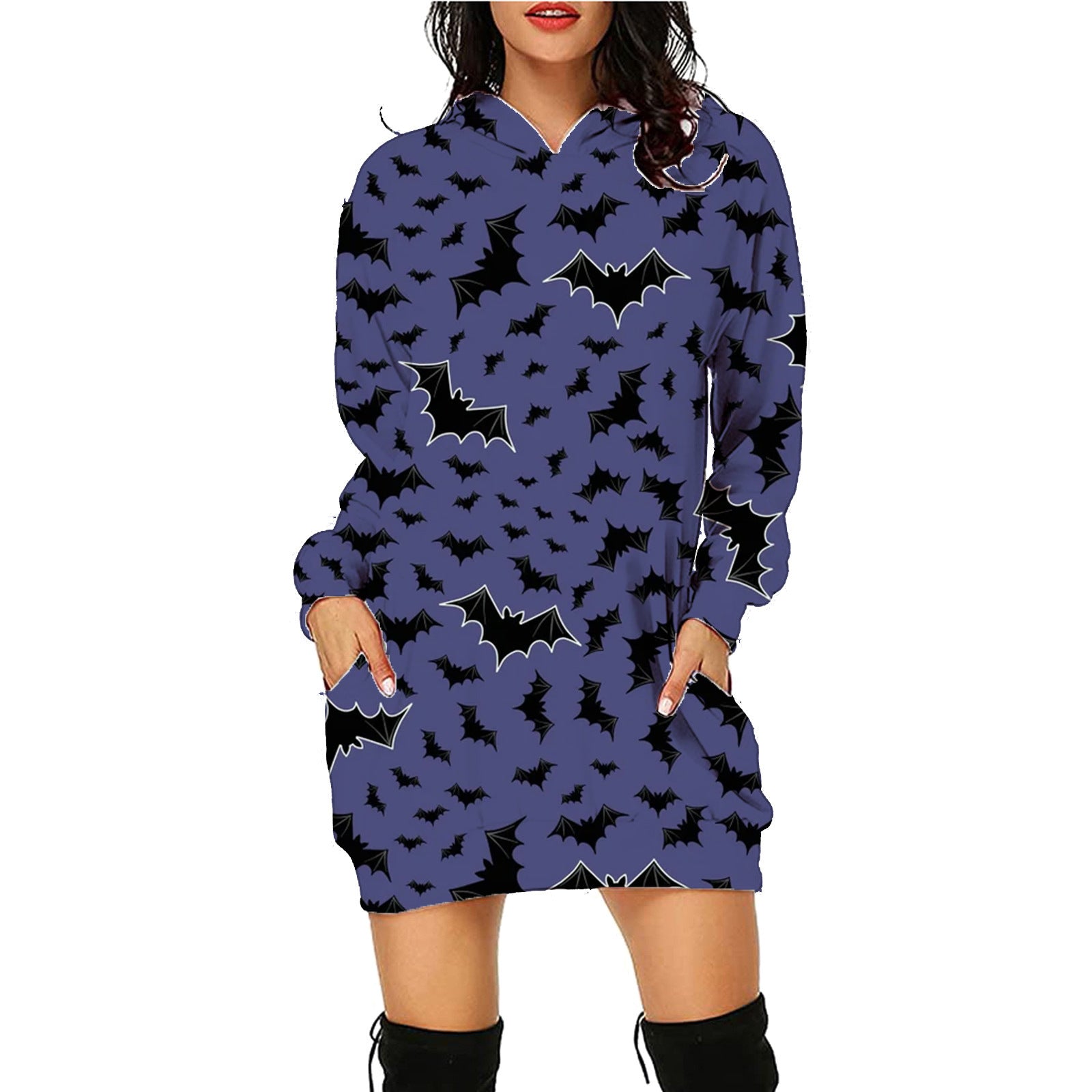 Galuxia Halloween Print Long Hoodie – Women’s Sweater with Pockets