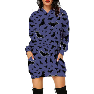 Galuxia Halloween Print Long Hoodie – Women’s Sweater with Pockets