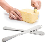 Galuxia Stainless Steel Butter Spreader Knife With Handle, 3 In 1 Curler Slicer Knife, Butter Knife Spreader And Curler With Holes And Serrated Edge Cheese Knife  Kitchen Gadgets