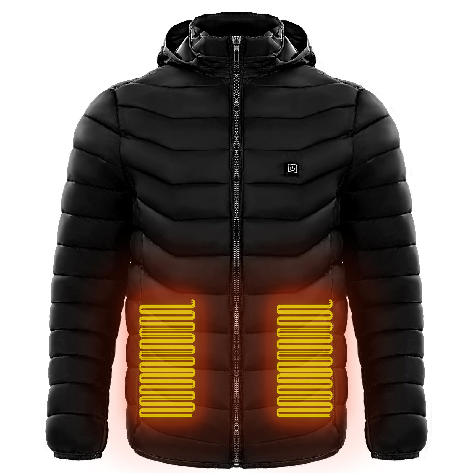 Galuxia Men Heated Puffer Jacket Electric Heating Coat Insulated Hood Windbreaker 9Heat Zones