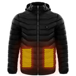 Galuxia Men Heated Puffer Jacket Electric Heating Coat Insulated Hood Windbreaker 9Heat Zones