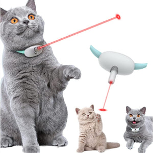 Galuxia Automatic Cat Toy Smart Laser Teasing Cat Collar Electric USB Charging Kitten Amusing Toys Interactive Training Pet Items