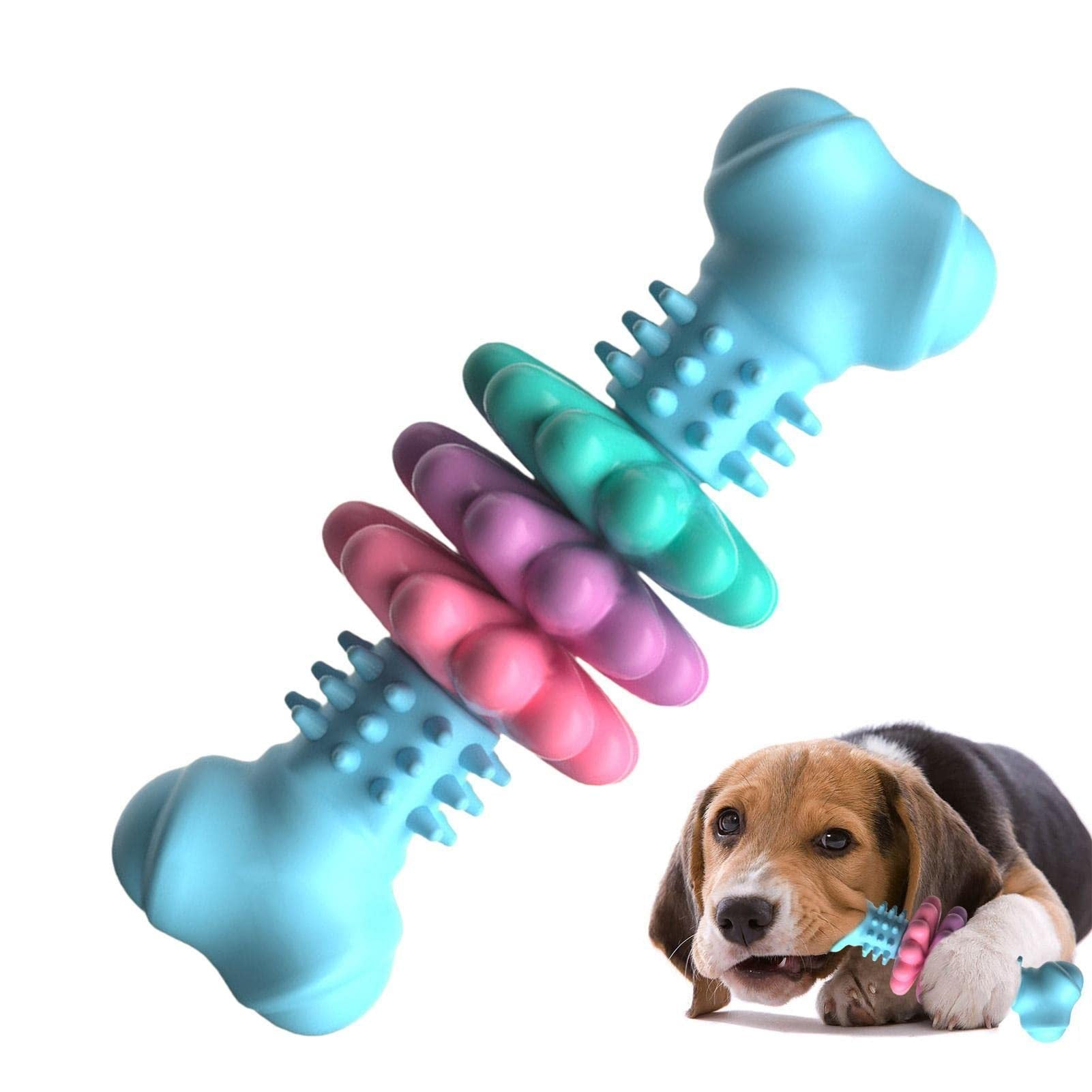Galuxia Dog Chew Toy Dog Bone Type  Dogs Teeth Cleaning Toys Indestructible TPR Bone Chewing Bite Resistant Teething Toys  Pet Products