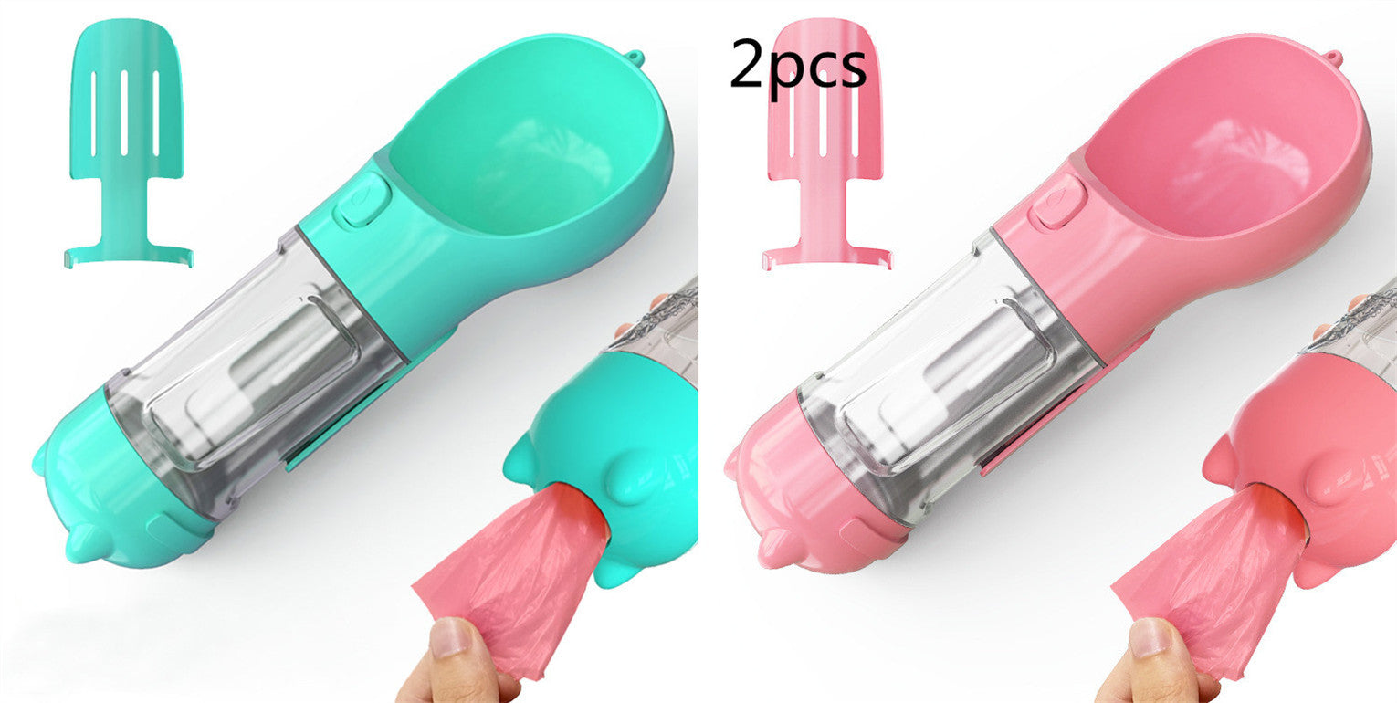 Galuxia Pet Water Bottle Feeder Bowl Garbage Bag Storage Portable Pet Outdoor Travel 3 In 1 Dog Water Bottle