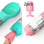 Galuxia Pet Water Bottle Feeder Bowl Garbage Bag Storage Portable Pet Outdoor Travel 3 In 1 Dog Water Bottle