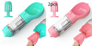 Galuxia Pet Water Bottle Feeder Bowl Garbage Bag Storage Portable Pet Outdoor Travel 3 In 1 Dog Water Bottle