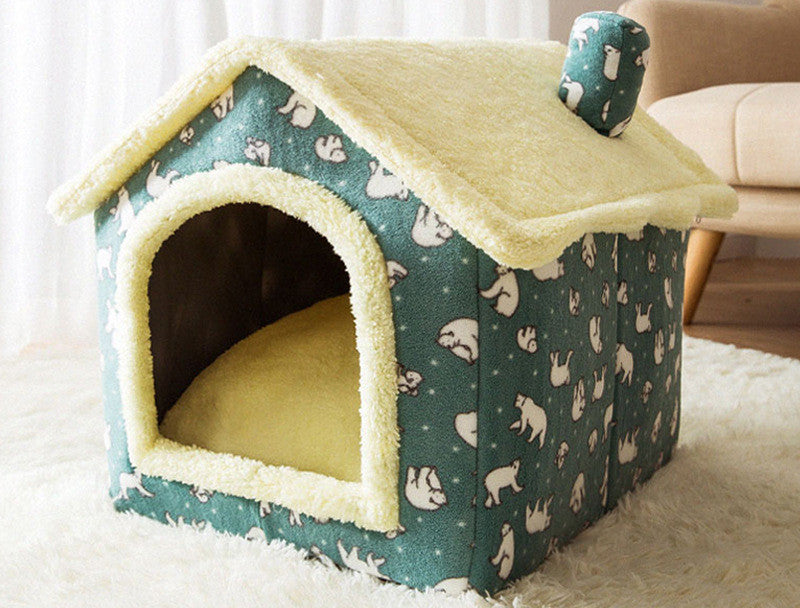 Galuxia Foldable Dog House Pet Cat Bed Winter Dog Villa Sleep Kennel Removable Nest Warm Enclosed Cave Sofa Pets Supplies