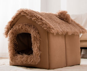 Galuxia Foldable Dog House Pet Cat Bed Winter Dog Villa Sleep Kennel Removable Nest Warm Enclosed Cave Sofa Pets Supplies