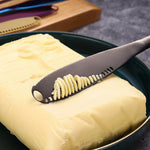Galuxia Stainless Steel Butter Spreader Knife With Handle, 3 In 1 Curler Slicer Knife, Butter Knife Spreader And Curler With Holes And Serrated Edge Cheese Knife  Kitchen Gadgets