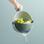Galuxia Double Layer Fruit And Vegetable Rotating Draining Basket Kitchen Gadgets
