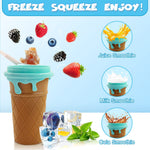 Galuxia 500ml Large Capacity Slushy Cup Summer Squeeze Homemade Juice Water Bottle Quick-Frozen Smoothie Sand Cup Pinch Fast Cooling Magic Ice Cream Slushy Maker Beker Kitchen Gadgets