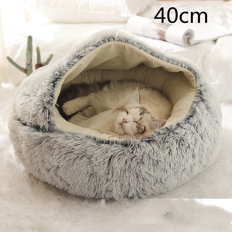 Galuxia 2 In 1 Dog And Cat Bed Pet Winter Bed Round Plush Warm Bed House Soft Long Plush Pets Bed Pet Products