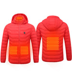 Galuxia Men Heated Puffer Jacket Electric Heating Coat Insulated Hood Windbreaker 9Heat Zones