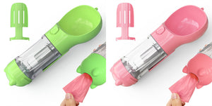 Galuxia Pet Water Bottle Feeder Bowl Garbage Bag Storage Portable Pet Outdoor Travel 3 In 1 Dog Water Bottle