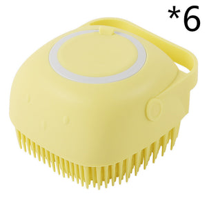 Galuxia Silicone Dog Bath Massage Gloves Brush Pet Cat Bathroom Cleaning Tool Comb Brush For Dog Can Pour Shampoo Dog Grooming Supplies