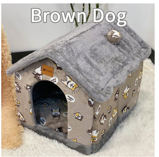 Galuxia Foldable Dog House Pet Cat Bed Winter Dog Villa Sleep Kennel Removable Nest Warm Enclosed Cave Sofa Pets Supplies