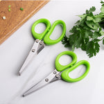 Galuxia Multifunctional Multi-layer Green Onion Scissors Stainless Steel Onion Cutting Knife Herb Seaweed Spice Scissors Kitchen Scissor Kitchen Gadgets