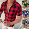 Galuxia Plaid T Shirt Mens Zipper Short Sleeve Shirts Summer Men Clothing