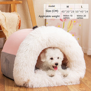 Galuxia New Splice Portable Pet Nest Portable Autumn And Winter Warm Dog Nest Moisture-proof Long Fur Cat Nest Cross Border Pet Nest