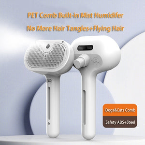 Galuxia Pet Comb Self Cleaning Pets Hair Remover Brush For Dogs Grooming Tools Dematting Comb Built-in Mist Humidifier Pet Products