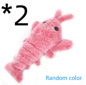 Galuxia Pet Toys Electric Jumping Shrimp USB Charging Simulation Lobster Funny Cat Plush Pets Toy