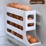 Galuxia Refrigerator 4-Layer Automatic Egg Roller Sliding Egg Tray Refrigerator Side Door Large Capacity Holder Egg Storage Box Kitchen Gadgets