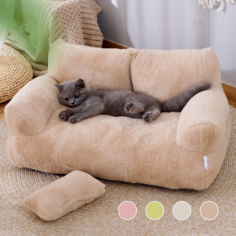 Galuxia Luxury Cat Bed Sofa Winter Warm Cat Nest Pet Bed For Small Medium Dogs Cats Comfortable Plush Puppy Bed Pet Supplies