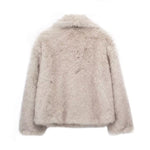 Galuxia Winter Plush Coat – Fashion Thicken Lapel Outerwear for Women