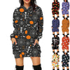 Galuxia Halloween Print Long Hoodie – Women’s Sweater with Pockets