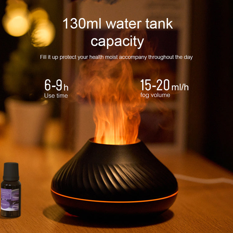 Galuxia Drop Shipping RGB 130ML Flame Humidifier Diffuser Aroma Essential Oil Fire Flame Aroma Diffuser
