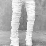 Galuxia Men Trousers Individual Patched Pants Long Tight Fit Stacked Jeans For Mens Clothing