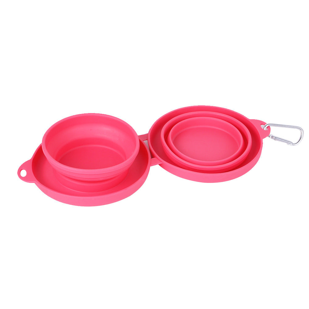Galuxia Rubber Foldable Double Bowl Pet Feeding Bowl Pets Supplies Dog Cat Bowls