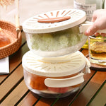 Galuxia Fruit Drain Basket With Lid Vegetable Washing Bowl Foldable Handle Cleaning Colander Plastic Refrigerator Crisper Kitchen Box Kitchen Gadgets