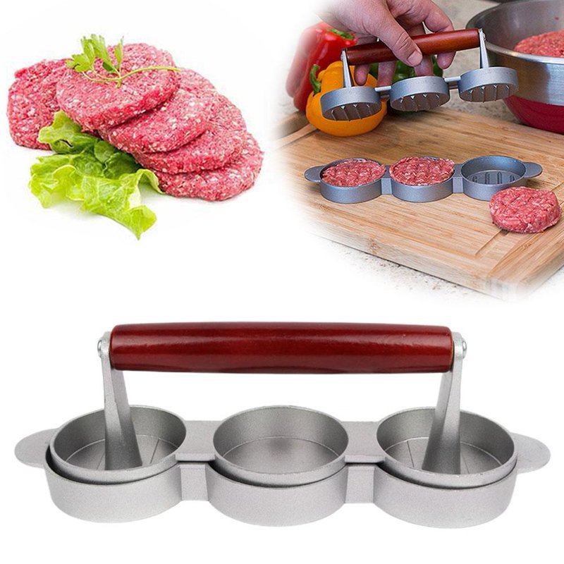 Galuxia Mini Burger Press Slider Patty Wood Handle Hamburger Press Burger Press Maker Grill BBQ Party Maker Meat Press Kitchen Gadgets