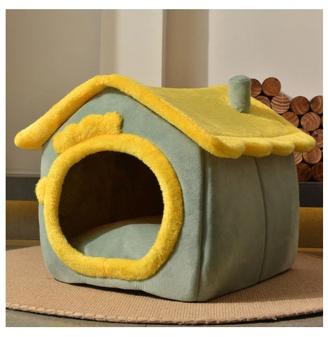 Galuxia Foldable Dog House Pet Cat Bed Winter Dog Villa Sleep Kennel Removable Nest Warm Enclosed Cave Sofa Pets Supplies
