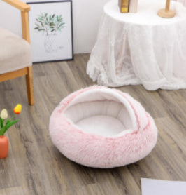 Galuxia 2 In 1 Dog And Cat Bed Pet Winter Bed Round Plush Warm Bed House Soft Long Plush Pets Bed Pet Products