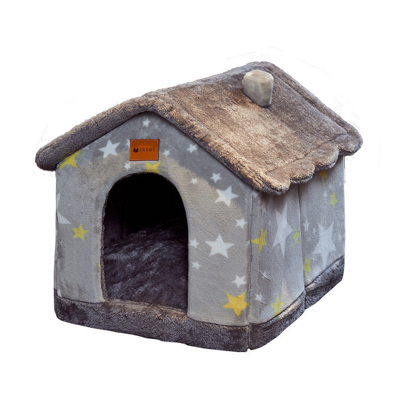 Galuxia Foldable Dog House Pet Cat Bed Winter Dog Villa Sleep Kennel Removable Nest Warm Enclosed Cave Sofa Pets Supplies