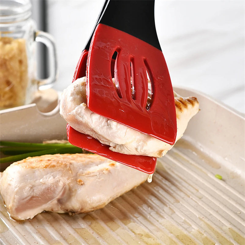 Galuxia 3 In 1 Frying Spatula Clip Silicone Food Clip Frying Steak Pancakes Shovel Slotted Turners Kitchen Tools Cooking Utensils Kitchen Gadgets
