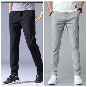 Galuxia Drawstring Trousers Thin Casual Pants Korean Version Loose Straight Sweatpants Mens Clothing