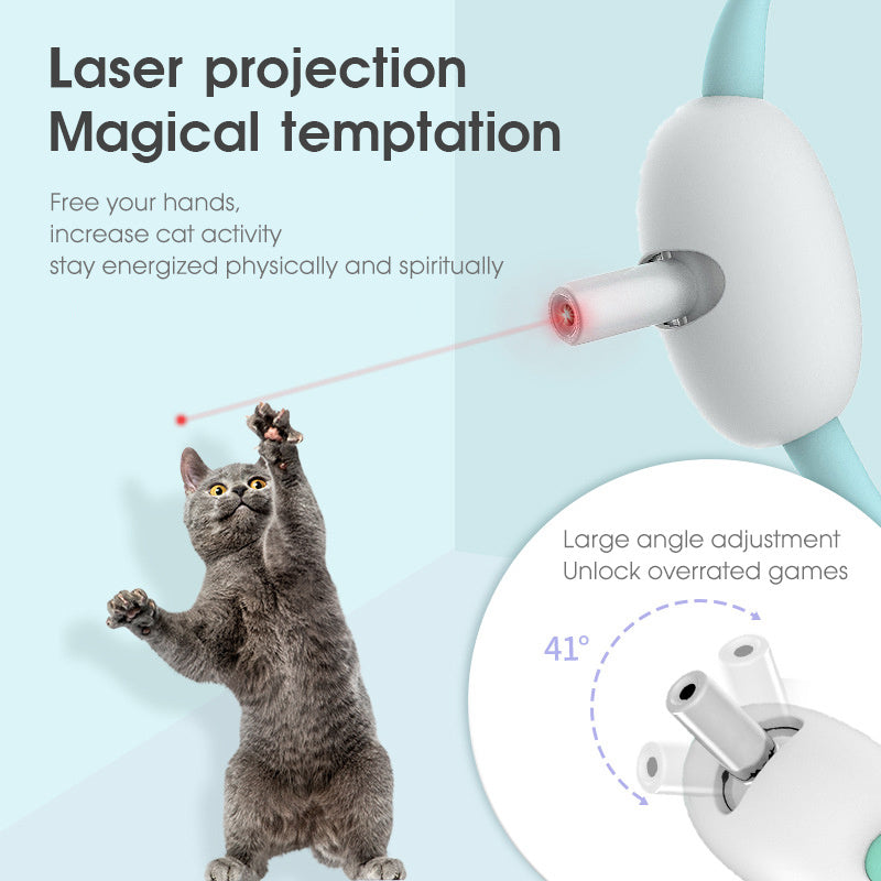 Galuxia Automatic Cat Toy Smart Laser Teasing Cat Collar Electric USB Charging Kitten Amusing Toys Interactive Training Pet Items