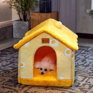 Galuxia Foldable Dog House Pet Cat Bed Winter Dog Villa Sleep Kennel Removable Nest Warm Enclosed Cave Sofa Pets Supplies