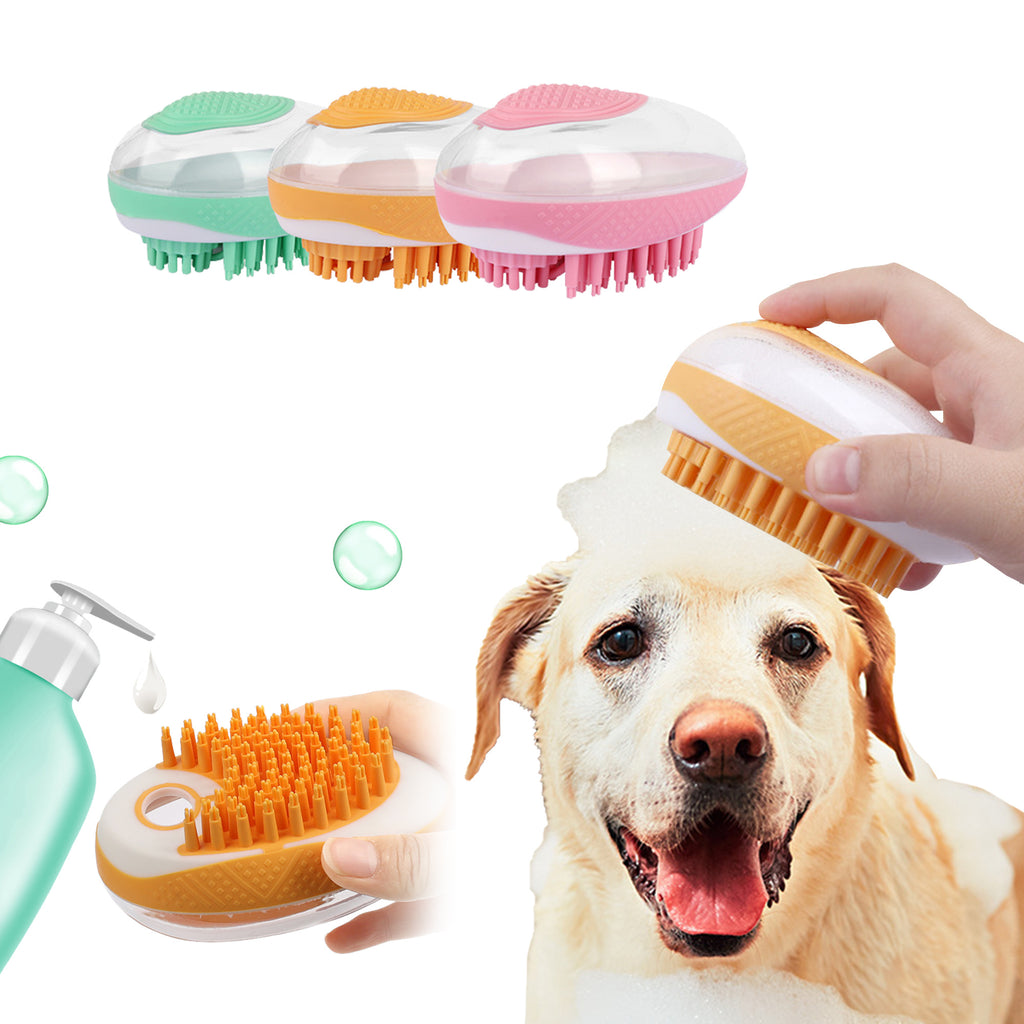Galuxia Dog Cat Bath Brush 2-in-1 Pet SPA Massage Comb Soft Silicone Pets Shower Hair Grooming Cmob Dog Cleaning Tool Pet Products