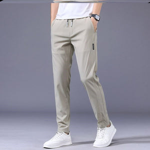Galuxia Drawstring Trousers Thin Casual Pants Korean Version Loose Straight Sweatpants Mens Clothing