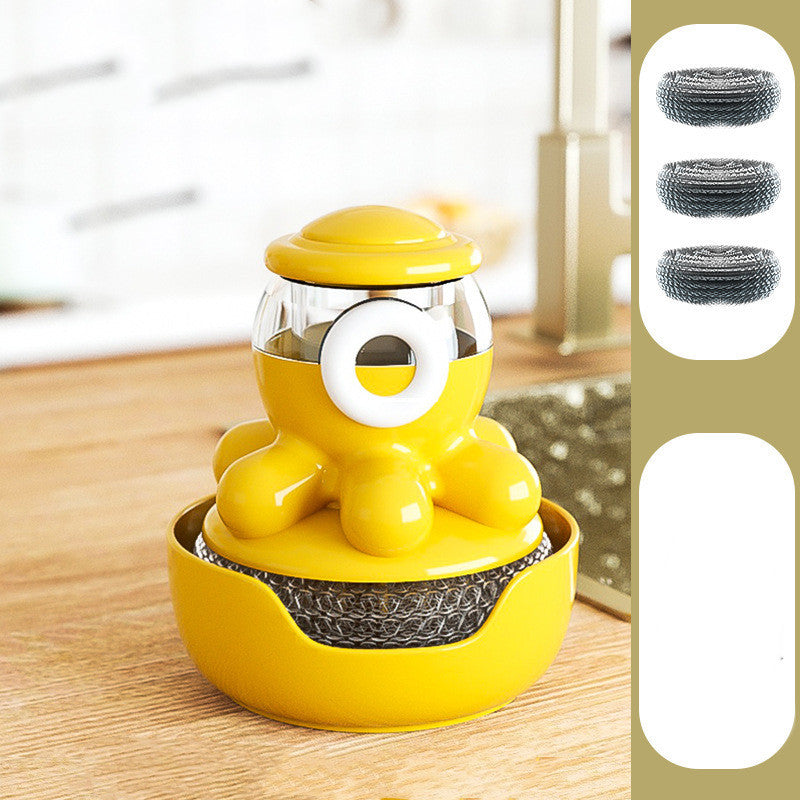 Galuxia Octopus Pot Brush Self Adding Liquid Kitchen Tools Gadgets Cleaner