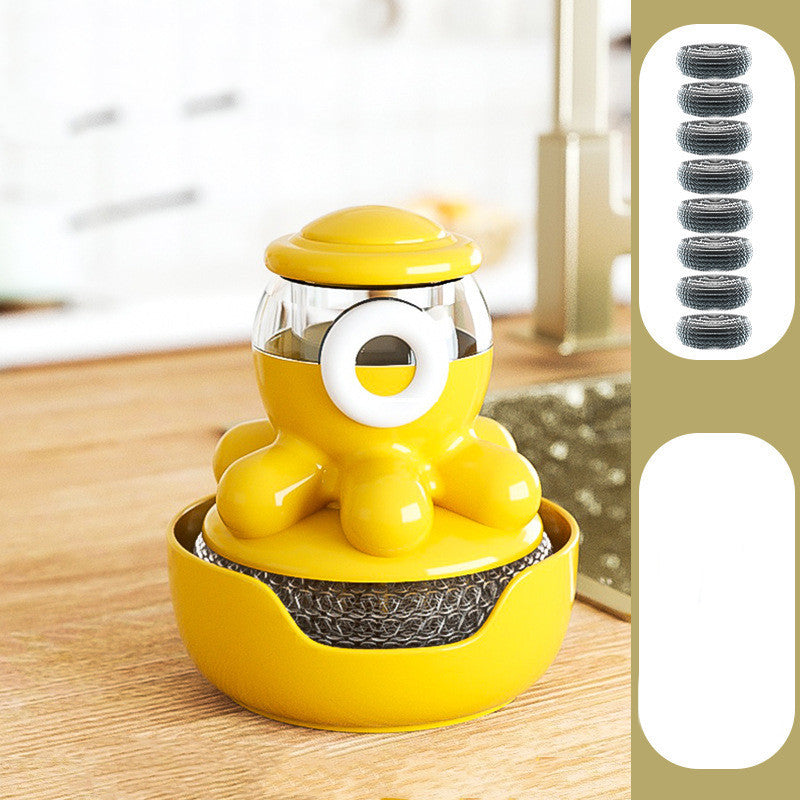Galuxia Octopus Pot Brush Self Adding Liquid Kitchen Tools Gadgets Cleaner