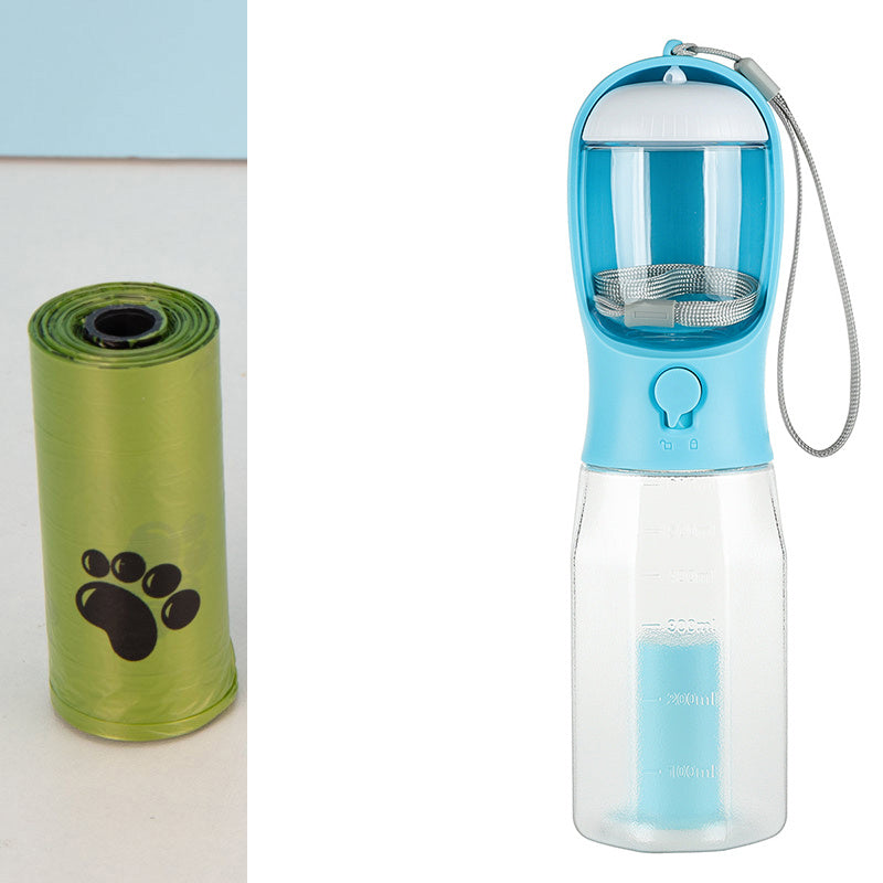 Galuxia Portable Cat Dog Water Bottle Food Feeder Drinker Poop Dispenser 3 In 1 Leak-proof Multifunctional Dog Water Bottle Pet Products