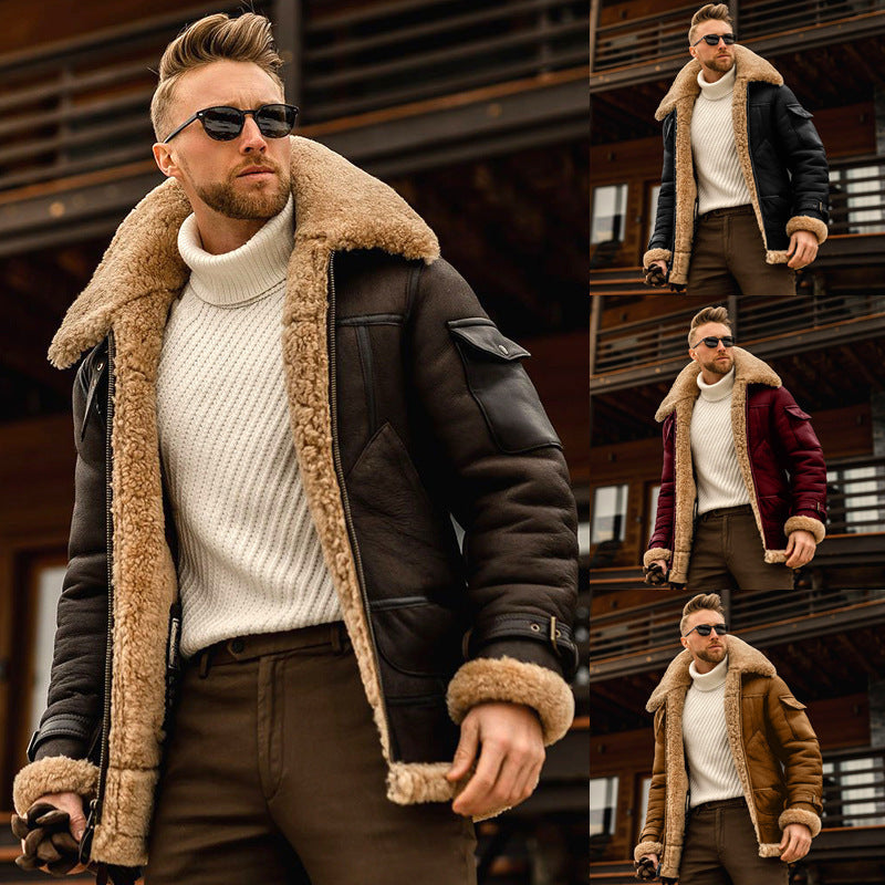 Galuxia Winter Jacket Mens Military Fleece Warm Jackets Male Fur Collar Coats Army Tactical Jacket