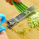 Galuxia Multifunctional Multi-layer Green Onion Scissors Stainless Steel Onion Cutting Knife Herb Seaweed Spice Scissors Kitchen Scissor Kitchen Gadgets