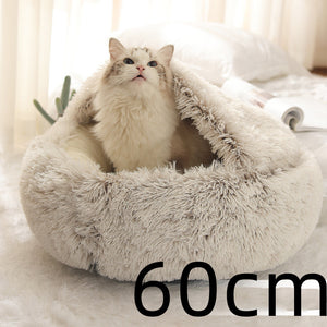 Galuxia 2 In 1 Dog And Cat Bed Pet Winter Bed Round Plush Warm Bed House Soft Long Plush Pets Bed Pet Products